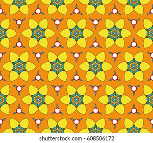 Colorful floral seamless pattern background. Luxury texture for wallpaper, invitation. vector illustration.