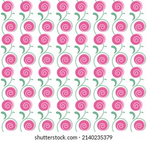 Colorful floral seamless pattern with bright rose flowers and leaves on white background. Cute flower pastel texture for design fashion prints. Paper. Textile. Tile. Fabric. Wallpaper. Ceramic. Vector