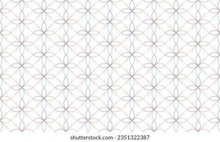 colorful floral seamless pattern. creative abstract style line shape  geometric continuous pattern background. oriental style, modern textile fabric design.