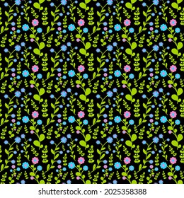 Colorful floral seamless pattern. Ditsy flowers pattern