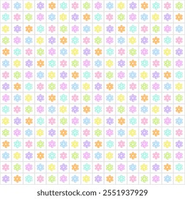 Colorful floral seamless pattern doodle design on grey checkered and white background vector illustration