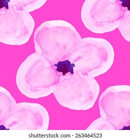 Colorful floral seamless pattern drawing of watercolor. Spring or summer design for invitation, wedding or greeting cards, fabric, wrapping
