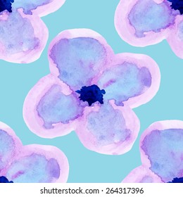 Colorful floral seamless pattern drawing of watercolor. Spring or summer design for invitation, wedding or greeting cards, fabric, wrapping