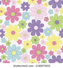 COLORFUL FLORAL SEAMLESS PATTERN IN EDITABLE VECTOR FILE