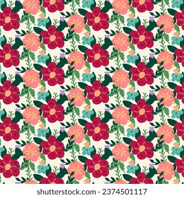 Colorful floral Seamless pattern. for fabric, print, textile and wallpaper