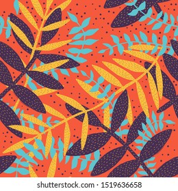 Colorful floral seamless pattern. Hand Drawn vector illustration