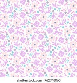 Colorful Floral seamless pattern. Hand drawn illustration of flowers. vector  background for textile, print, wallpapers, wrapping.
