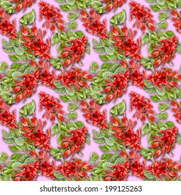 Colorful floral seamless pattern on pink background vector