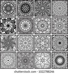 Colorful floral seamless pattern from squares
