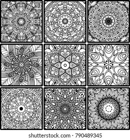 Colorful floral seamless pattern from squares