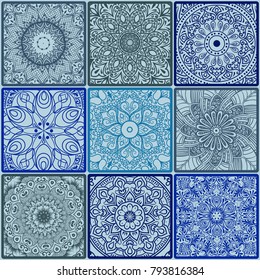 Colorful floral seamless pattern from squares