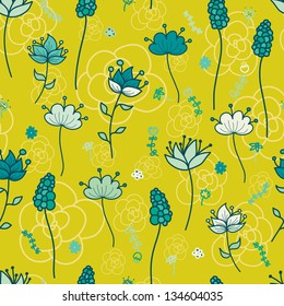 Colorful floral seamless pattern. Vector background.
