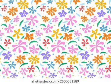 Colorful floral seamless pattern vector.
