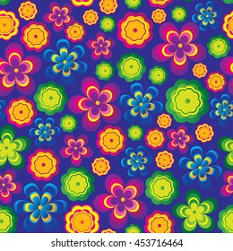 Colorful floral seamless pattern. Vector illustration.
