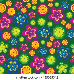 Colorful floral seamless pattern. Vector illustration.