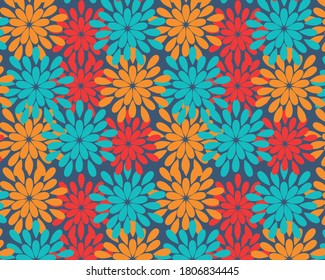 Diseño de repeticiones ininterrumpidas y florales coloridas