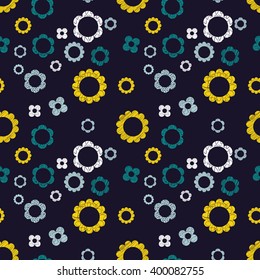 Colorful floral seamless vector pattern