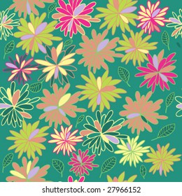 Patrón ininterrumpido de verano floral colorido en vector