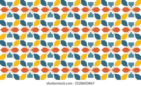 Colorful floral themed batik seamless geometric pattern. Perfect for printing, design and textiles