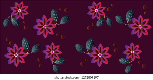 Colorful floral tile pattern