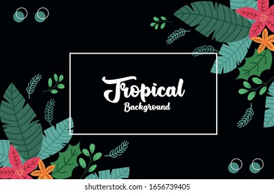 Colorful Floral Tropical Background Design Vector Template