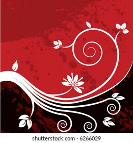 A colorful floral vector background with space for text