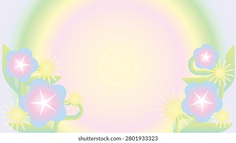Colorful floral vector design with abstract flowers and leaves. Soft pastel hues create a dreamy, ethereal background perfect for spring themes. Desktop wallpaper background.