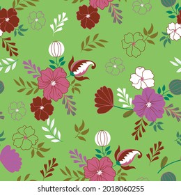 Colorful floral vector seamless pattern design