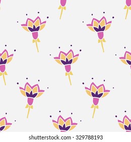 colorful floral vector seamless pattern