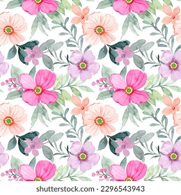 Colorful floral watercolor pattern for background, fabric, textile, fashion, wallpaper, wedding, banner, sticker, decoration etc.