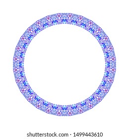 Colorful floral wreath - abstract circular vector design element on white background