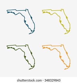 Colorful Florida Maps