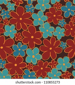 Colorful flourish seamless pattern. Daisies gentle background for cards, crafts, covers, clothes, gifts. EPS10 background