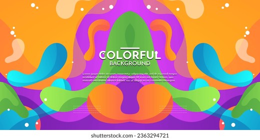Colorful flow background with modern abstract shapes. Very suitable for poster, banner, cover, advertisement, wallpaper, etc.