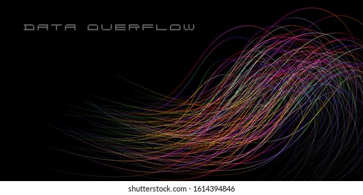 Colorful flow brush stroke. Wave sea beam bundle line. Realistic vector volume light weave. Liquid paint ink shape isolated on white background. Artistic abstract trace swirl illustration cover page.