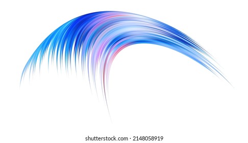 Colorful flow brushstroke. Ribbon isolated line.. Realistic volume wave. Liquid paint ink shape isolated on white background. Cover page for your design project. Real vector illustration swirl blur.