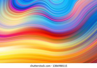 Colorful flow brushstroke. Wabe sea isolated line.. Realistic volume brush stroke. Liquid paint ink shape isolated on white background. Cover page for your design project. Vector illustration swirl.