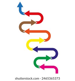 Colorful flow chart arrows. Directional process diagram. Vector sequence illustration.