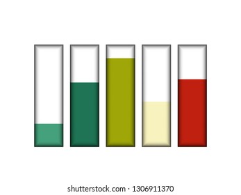 Colorful flowchart paper cut layout. Growth statistic on diagram, vector Eps10.