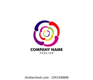 Colorful Flower abstract Logo design vector template