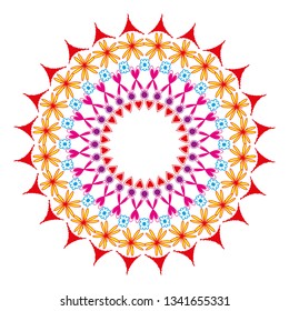 colorful flower abstract mandala , illustration