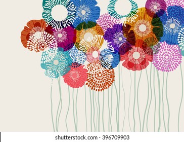 Colorful flower background, eps10 vector