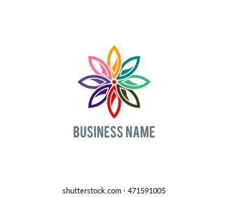 colorful flower beauty logo