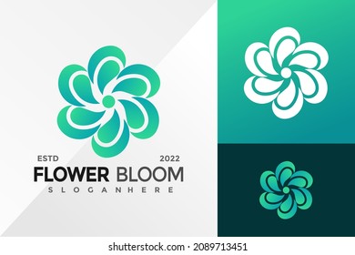 Colorful Flower Bloom Logo Design Vector illustration template