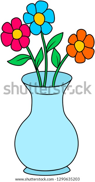 blue cartoon flower