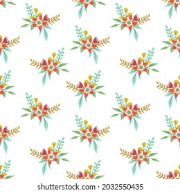Farbiges Blumenstrauß, nahtloses Muster, Vektordesign. Blumenmuster, Hintergrund.