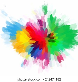 Colorful Flower Brush Strokes