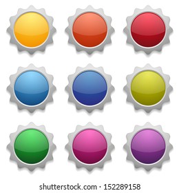Colorful flower button collection