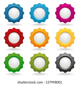 Colorful flower buttons