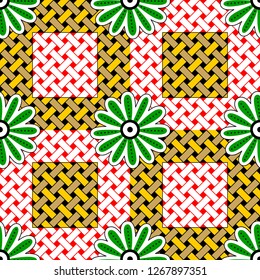 colorful flower check rectangle texture pattern. 
